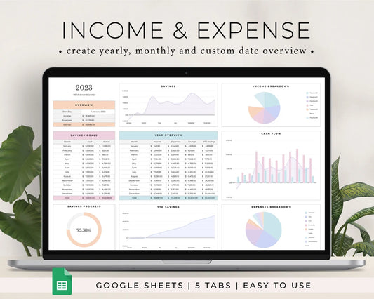 Income and Expense Tracker Spreadsheet for Google Sheets