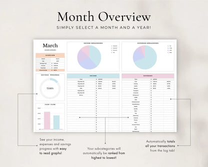 Income and Expense Tracker Spreadsheet for Google Sheets